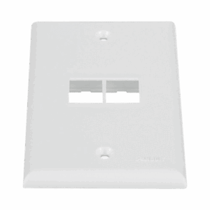 Placa de Pared Vertical, Salida Para 2 Puertos Keystone, Color Blanco  NK2FNWH