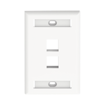NK2FWHY, Placa de Pared Vertical, Salida Para 1 Puerto Keystone, Con Espacios Para Etiquetas, Color Blanco