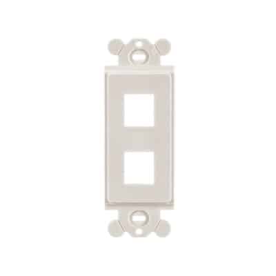 Marco de Módulo Dúplex, Para Placas Frontales Estándar GFCI, Acepta 2 Módulos Keystone, Color Blanco  NK2RMFWH