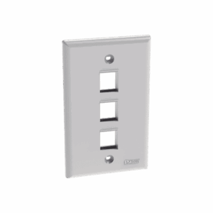 Placa de Pared Vertical, Salida Para 3 Puertos Keystone, Color Blanco  NK3FNWH