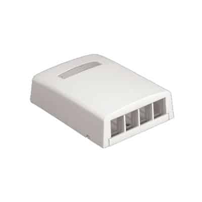 Caja de Montaje en Superficie, Para 4 Módulos Keystone, Color Blanco  NK4BXWH-AY