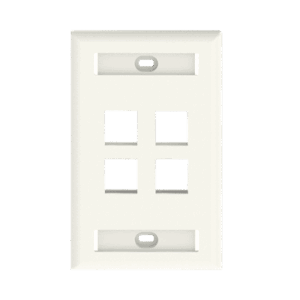 Placa de Pared Vertical, Salida Para 4 Puertos Keystone, Con Espacios Para Etiquetas, Color Banco Mate  NK4FIWY