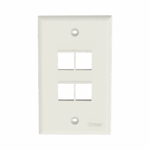 Placa de Pared Vertical, Salida Para 4 Puertos Keystone, Color Blanco Mate  NK4FNIW
