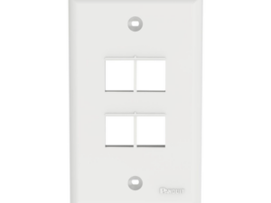 Placa de Pared Vertical, Salida Para 4 Puertos Keystone, Color Blanco   NK4FNWH