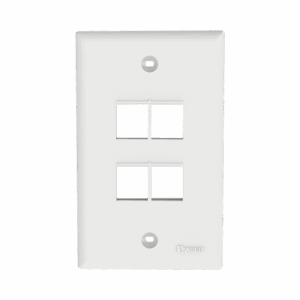 Placa de Pared Vertical, Salida Para 4 Puertos Keystone, Color Blanco   NK4FNWH