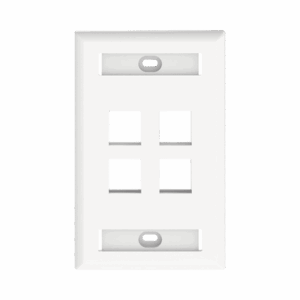 Placa de Pared Vertical, Salida Para 4 Puertos Keystone, Con Espacios Para Etiquetas, Color Blanco  NK4FWHY