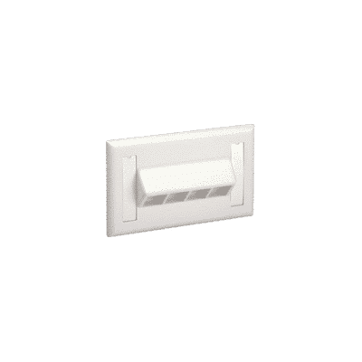 Placa de Pared Horizontal, Salida Para 4 Puertos Keystone, Con Espacios Para Etiquetas, Color Blanco Mate  NK4HSFIWY