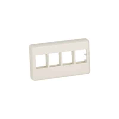 Placa de Pared Para Mueble Modular, Salida Para 4 Puertos Keystone, Color Blanco Mate  NK4MFIW