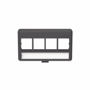 Placa de Mobiliario Modular Estándar, Salidas Para 4 Puertos Keystone, Color Negro  NK4MFLBL