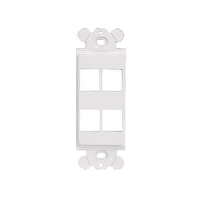 Marco de Módulo Dúplex, Para Placas Frontales Estándar GFCI, Acepta 4 Módulos Keystone, Color Blanco  NK4RMFWH