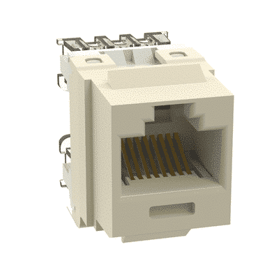 Conector Jack Estilo 110 (de Impacto), Tipo Keystone, Categoría 6, de 8 posiciones y 8 cables, Color Marfil  NK688MEI