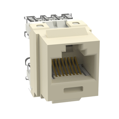 Conector Jack Estilo 110 (de Impacto), Tipo Keystone, Categoría 6, de 8 posiciones y 8 cables, Color Marfil  NK688MEI