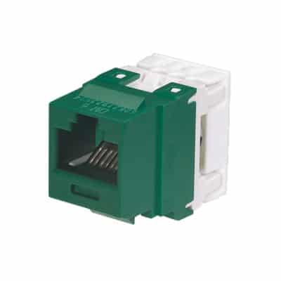 Conector Jack Estilo 110 (de Impacto), Tipo Keystone, Categoría 6, de 8 posiciones y 8 cables, Color Verde  NK688MGR