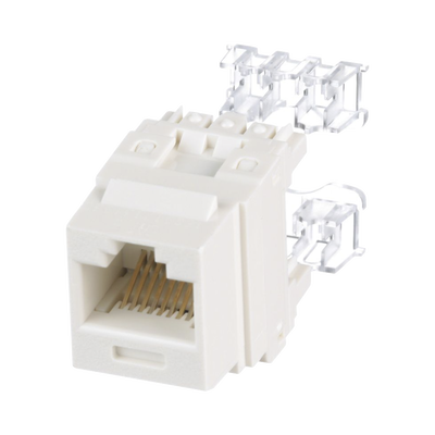 Conector Jack Estilo 110 (de Impacto), Tipo Keystone, Categoría 6, de 8 posiciones y 8 cables, Color Blanco mate  NK688MIW