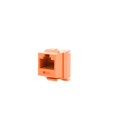 Conector Jack Estilo 110 (de Impacto), Tipo Keystone, Categoría 6, de 8 posiciones y 8 cables, Color Naranja  NK688MOR