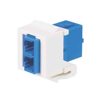 Módulo Acoplador LC Duplex, para Fibra Óptica Monomodo OS1/OS2, Tipo Keystone, Color Blanco Mate  NKDLCMZIW