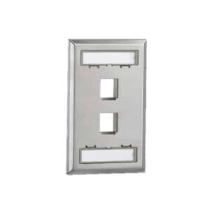 Placa de Pared Vertical, Salida Para 2 Puertos Keystone, Con Espacios Para Etiquetas, de Acero Inoxidable   NKF2S