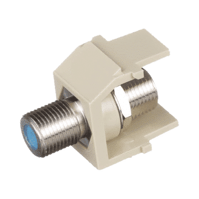 Módulo Acoplador Coaxial Tipo F, Keystone, de 75 Ohms, 3.0 GHz, Color Marfil  NKFEI