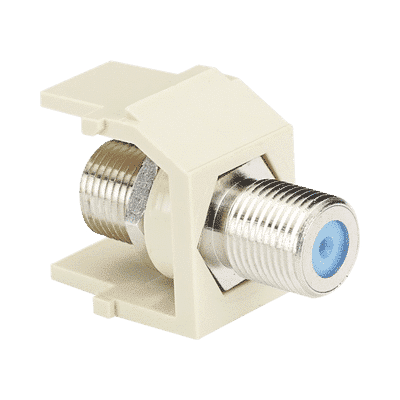 Módulo Acoplador Coaxial Tipo F, Keystone, de 75 Ohms, 3.0 GHz, Color Blanco Mate  NKFIW