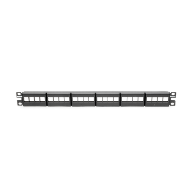 Panel de Parcheo Modular Keystone (Sin Conectores), de 24 Puertos, Espacio Para Identificación con Etiqueta Adhesiva,  1UR  NKFP24Y