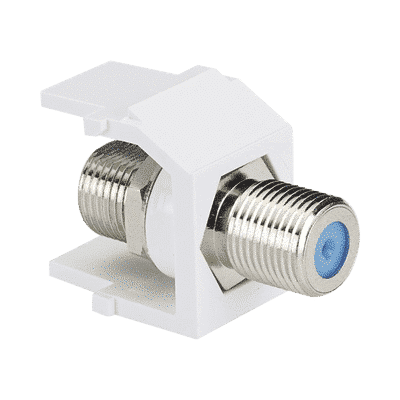 Módulo Acoplador Coaxial Tipo F, Keystone, de 75 Ohms, 3.0 GHz, Color Blanco  NKFWH