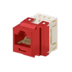 Conector Jack Estilo 110 (de Impacto), Tipo Keystone, Categoría 5e, de 8 posiciones y 8 cables, Color Rojo  NKP5E88MRD