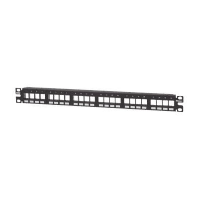 Panel de Parcheo Modular Keystone (Sin Conectores), Numerado y Espacio para Etiquetas, de 24 puertos, 1UR  NKPP24FMY