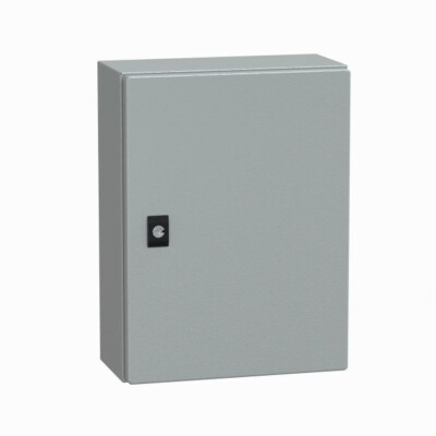 Caja compacta de montaje, en pared, acero gris, 400 x 300 x 150mm. NSYCRN43150 Schneider Electric  NSYCRN43150