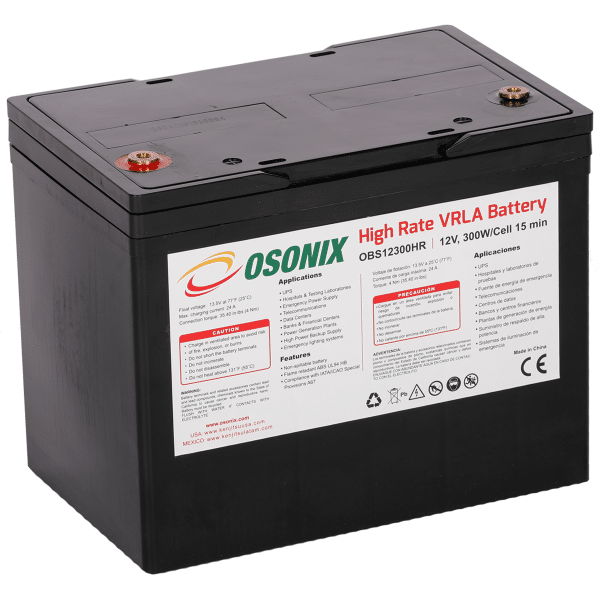 Batería High Rate 12V 82Ah (324.6W 15min 1.67/celda) incorpora tecnología avanzada VRLA y AGM diseñada para el mayor rendimiento y tiempo de vida. Garantía de 3 años. CAT: OBS12300HR | Humberto Chacon