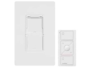 Kit, placa de pared y Control Remoto PICO Inalámbrico, complemente con un atenuador o switch on/off, Caseta, RA2, RadioRa2: PJ2WALLWHL01