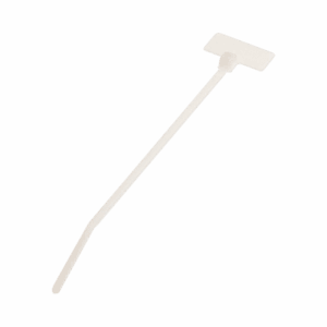 Cincho de Identificación Tipo Bandera, 109 mm largo x 2.4mm ancho, Área de Marcado de 7.9 x 19.1 mm, Nylon 6.6, Color Natural, Bolsa de 100pz   PLF1M-C