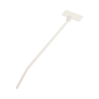Cincho de Identificación Tipo Bandera, 109 mm largo x 2.4mm ancho, Área de Marcado de 7.9 x 19.1 mm, Nylon 6.6, Color Natural, Bolsa de 100pz   PLF1M-C