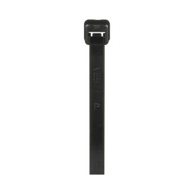 Cincho de Nylon 6.6 de Bloqueo, 188 mm largo x 4.8mm ancho, Color Negro, Exterior Resistente a Rayos UV, Paquete de 1000pz PLT2S-M0
