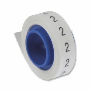 Rollo de Etiquetas Marcadoras, Pre-Impresos con el Número 2, de 2.4 metros, Color Blanco  PMDR-2