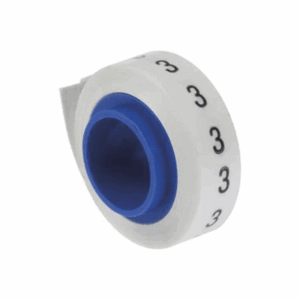 Rollo de Etiquetas Marcadoras, Pre-Impresos con el Número 3, de 2.4 metros, Color Blanco  PMDR-3