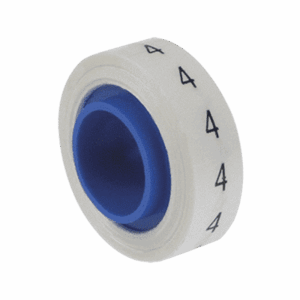 Rollo de Etiquetas Marcadoras, Pre-Impresos con el Número 4, de 2.4 metros, Color Blanco  PMDR-4