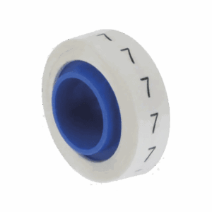 Rollo de Etiquetas Marcadoras, Pre-Impresos con el Número 7, de 2.4 metros, Color Blanco  PMDR-7