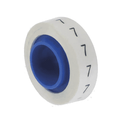 Rollo de Etiquetas Marcadoras, Pre-Impresos con el Número 7, de 2.4 metros, Color Blanco PMDR-7