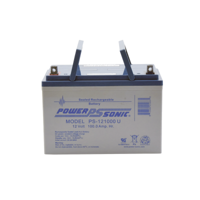 Batería 12V, 100AH, Para Respaldo, Tecnologías AGM/VRLA, 10-12 Años Vida Útil, Terminales U, Reconocida UL PS-121000-U