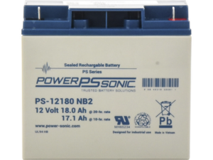 Batería 12V, 18AH, Para Respaldo, Tecnologías AGM/VRLA, 5 Años Vida Útil, Terminales NB2, Reconocida UL   PS-12180-NB2