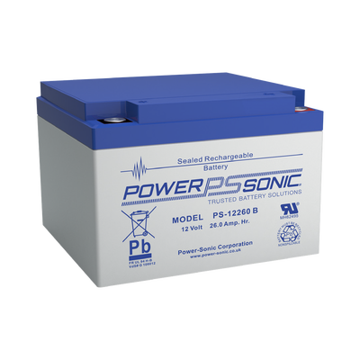 Batería 12V, 26AH, Para Respaldo, Tecnologías AGM/VRLA, 5 Años Vida Útil, Terminales M5, Reconocida UL PS-12260-B