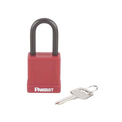 Candado de Bloqueo LOTO de Seguridad Dieléctrico, Con Llave Única, Diámetro de 6.5 mm, Color Rojo PSL-8