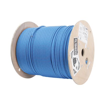 Bobina de Cable Blindado S/FTP de 4 pares, Cat7, Inmune a Ruido e Interferencias, LSZH (Bajo humo, Cero Halógenos), Color Azul, Bobina de 500 m PSL7004BU-CED