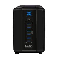 NO BREAK CDP 500VA/250W, 8 CONTACTOS, INDICADORES LED, BRAKER, RESPALDO DE BATERIA Y SUP DE PICOS R-UPR508