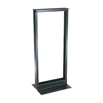 Rack de Dos Postes Estándar de 19 in, Rieles Numerados y Roscados #12-24, Fabricado en Aluminio, 24 Unidades de Rack, Color Negro R2P48