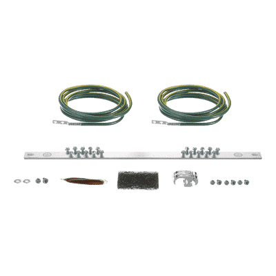 Kit de Puesta a Tierra con dos Jumpers 6 AWG y Barra de Conexiones de 20 Orificios, para Rack de 19in RGRKCBNJEJY