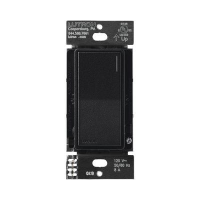 (RadioRa3) Apagador Sunnata color negro para linea Radio Ra3, 8A de iluminación, 5.8A Motor: RRST8ANSMN
