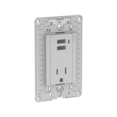 CONTACTO CON 2 USB CHARGE 2.0 Y 1 TOMA AMERICANA, 2 POLOS + TIERRA, S70323074 SCHNEIDER ELECTRIC
