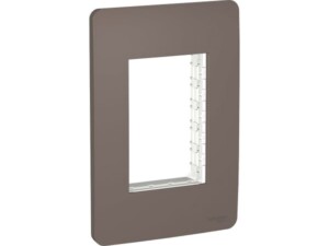 PLACA CON CHASIS DE 3 MÓDULOS CAFÉ S735103264 SCHNEIDER ELECTRIC