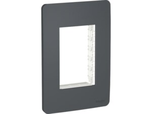 PLACA + SOPORTE, 3 MÓDULOS, NEGRO, S735103294 SCHNEIDER ELECTRIC
